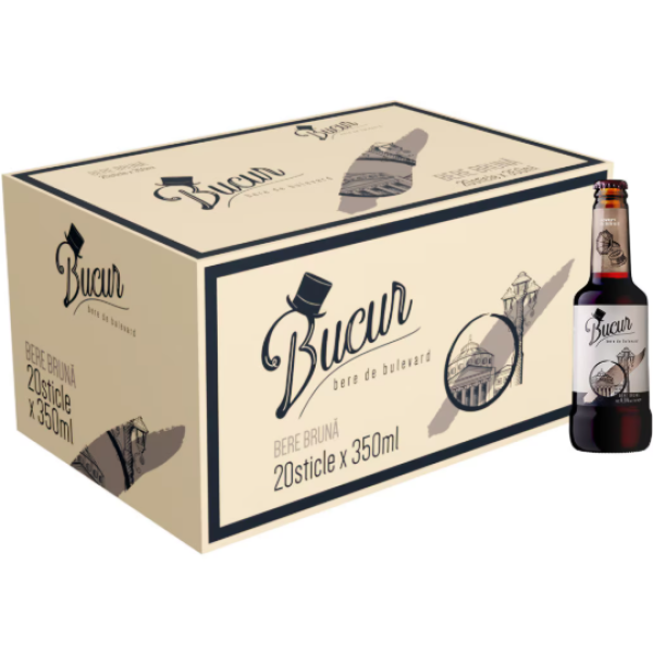 Bucur bere bruna sticla 0.35 L, 20 buc/bax