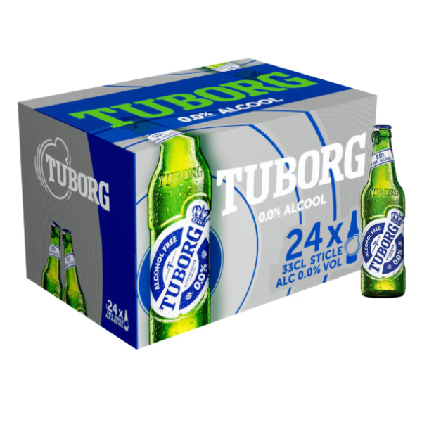 Tuborg fara alcool sticla 0.33 L, 24 buc/bax