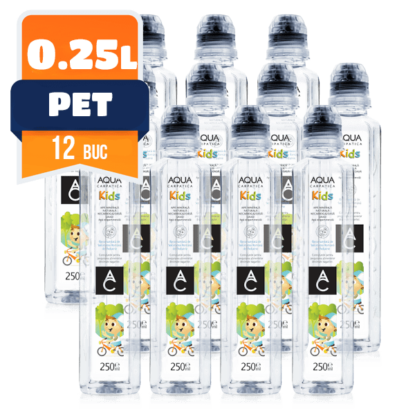 Aqua Carpatica plata kids PET 0.25 L, 12 buc/bax