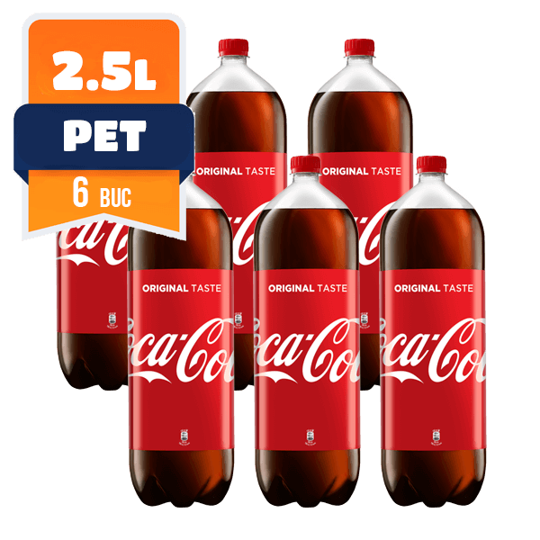 Coca Cola PET 2.5 L, 6 buc/bax