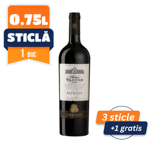 Vin Chateau Merlot Rosu Valvis 0.75 L