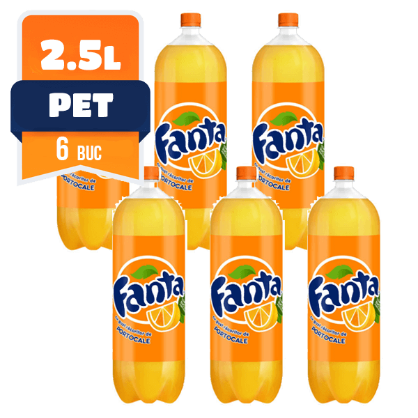 Fanta Orange PET 2.5 L, 6 buc/bax