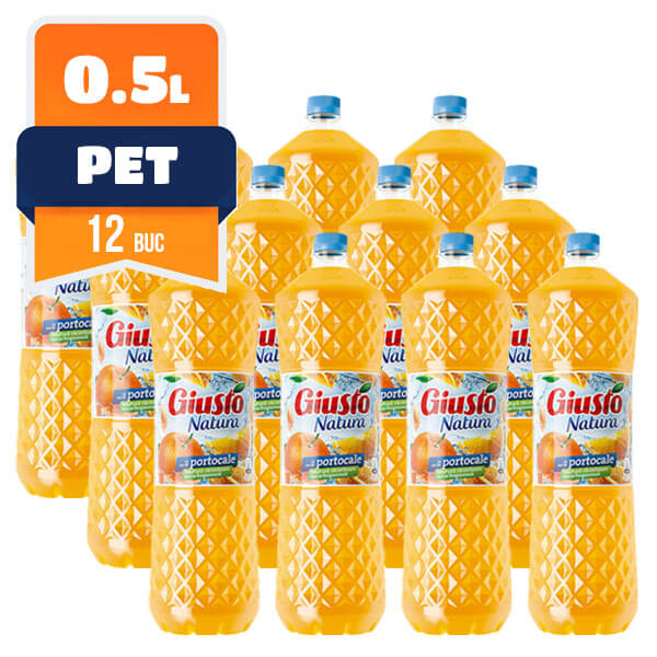 Giusto Nectar Orange Pet 0.5 L, 12 buc/bax