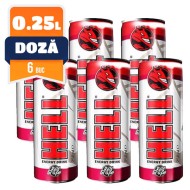 Hell Energy Drink Red Grape Doza 0.25 L, 6 buc/bax