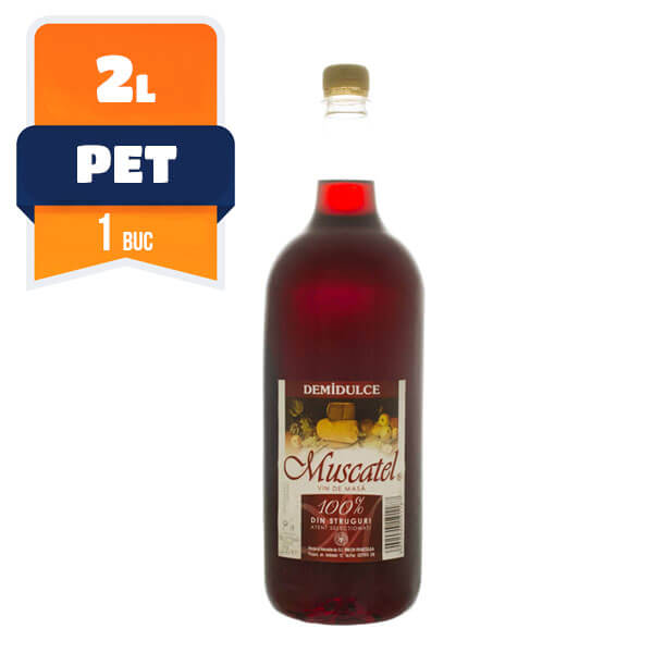 Muscatel Pet Demidulce Rosu 2 L