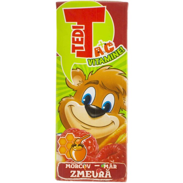 Tedi morcov-zmeura-mar Tetra pak 0.2 L, 24 buc/bax