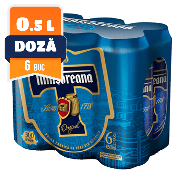 Timisoreana doza 0.5 L, 6 buc/bax