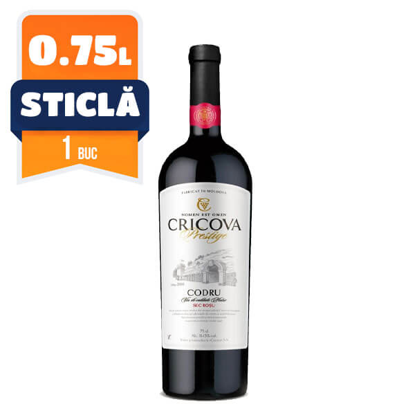 Cricova Prestige Cabernet Rosu Sec 0.75 L