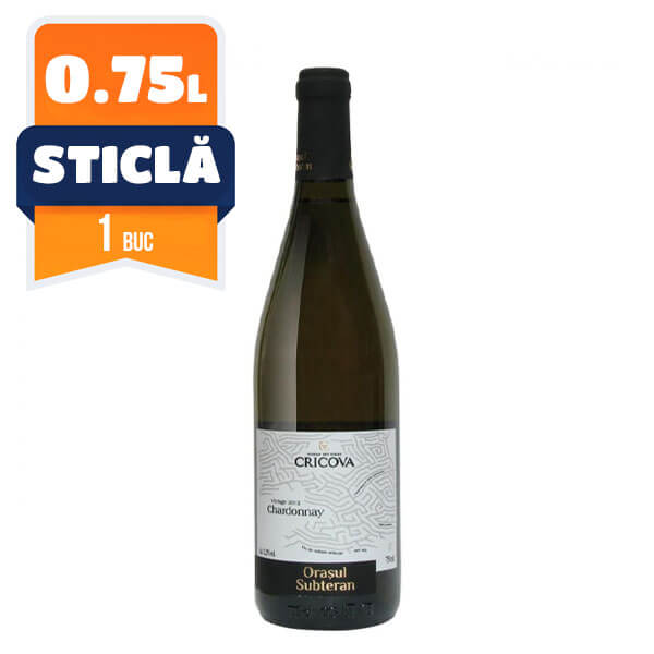 Cricova Orasul Subteran Chardonnay Alb Sec 0.75L