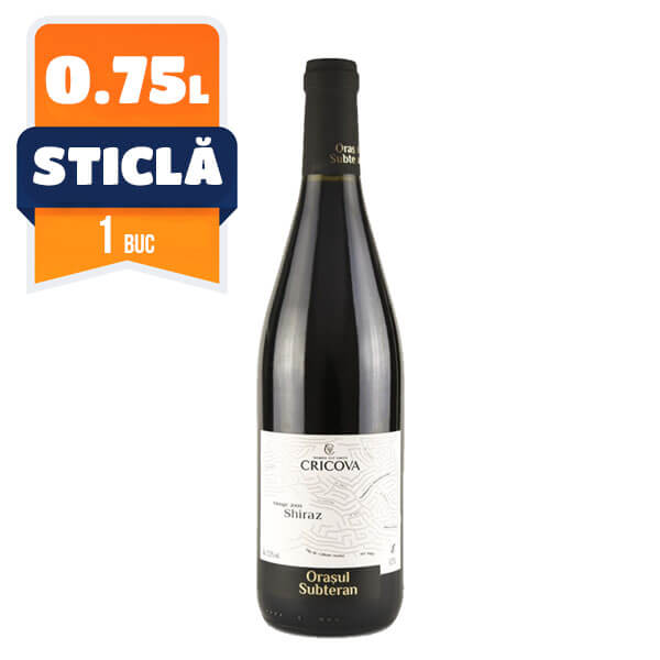 Cricova Orasul Subteran Shiraz Rosu Sec 0.75L