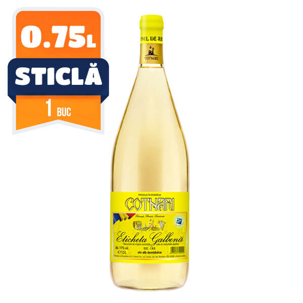 Cotnari 'Eticheta Galbena' Alb Demidulce 0.75 L