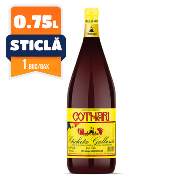 Cotnari 'Eticheta Galbena' Rosu Demidulce 0.75 L